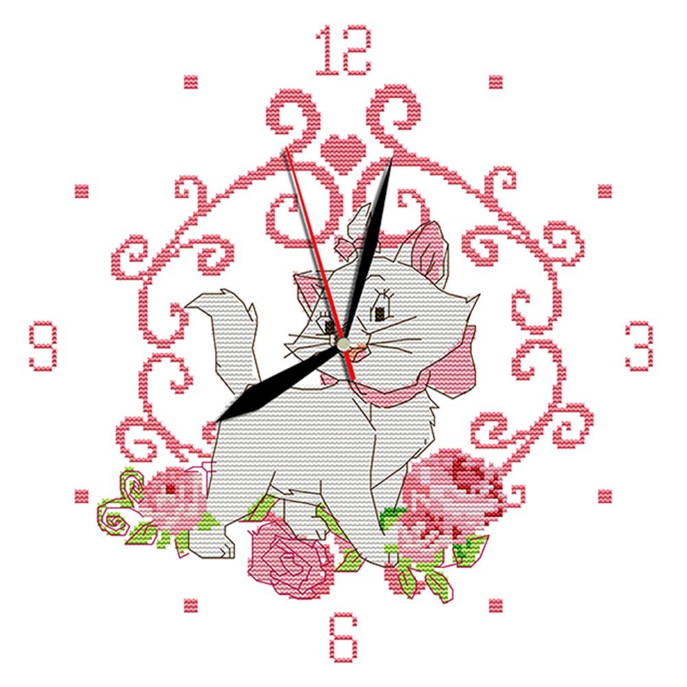 

Pink Cat - 14CT Stamped Cross Stitch - 33*33CM, 501 Original
