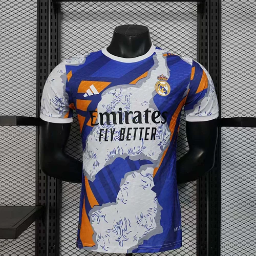 2025/2026 Player Version Real Madrid Special Edition White and Orange Football Shirt 1:1 Thai Quality