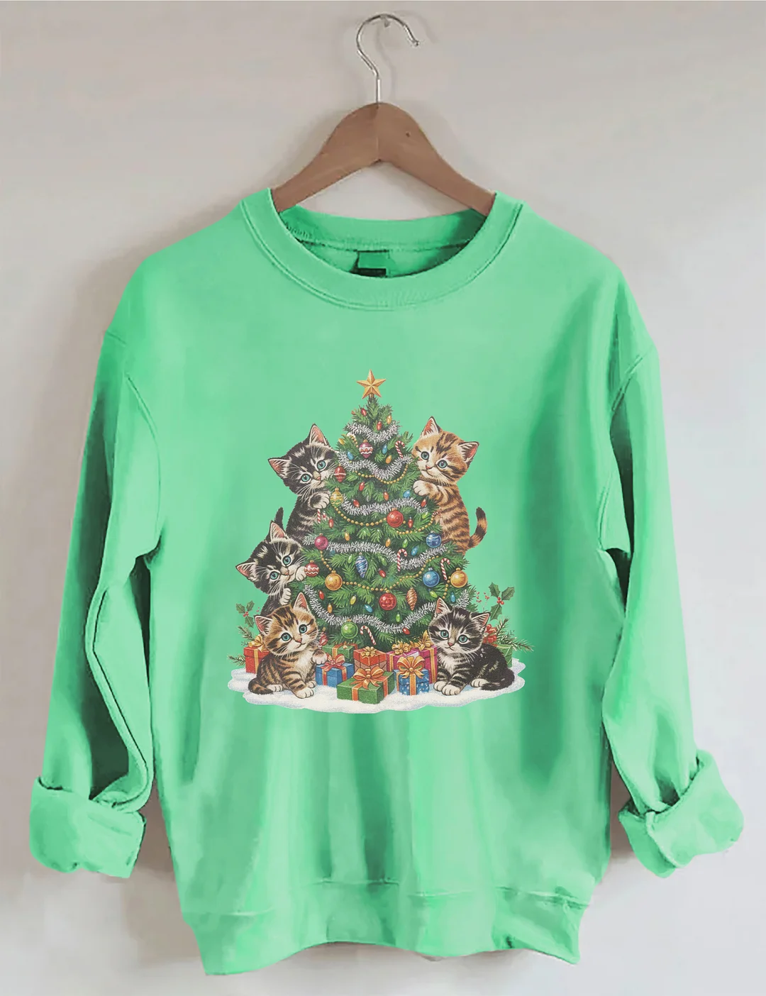 90's Cat Christmas Sweatshirt