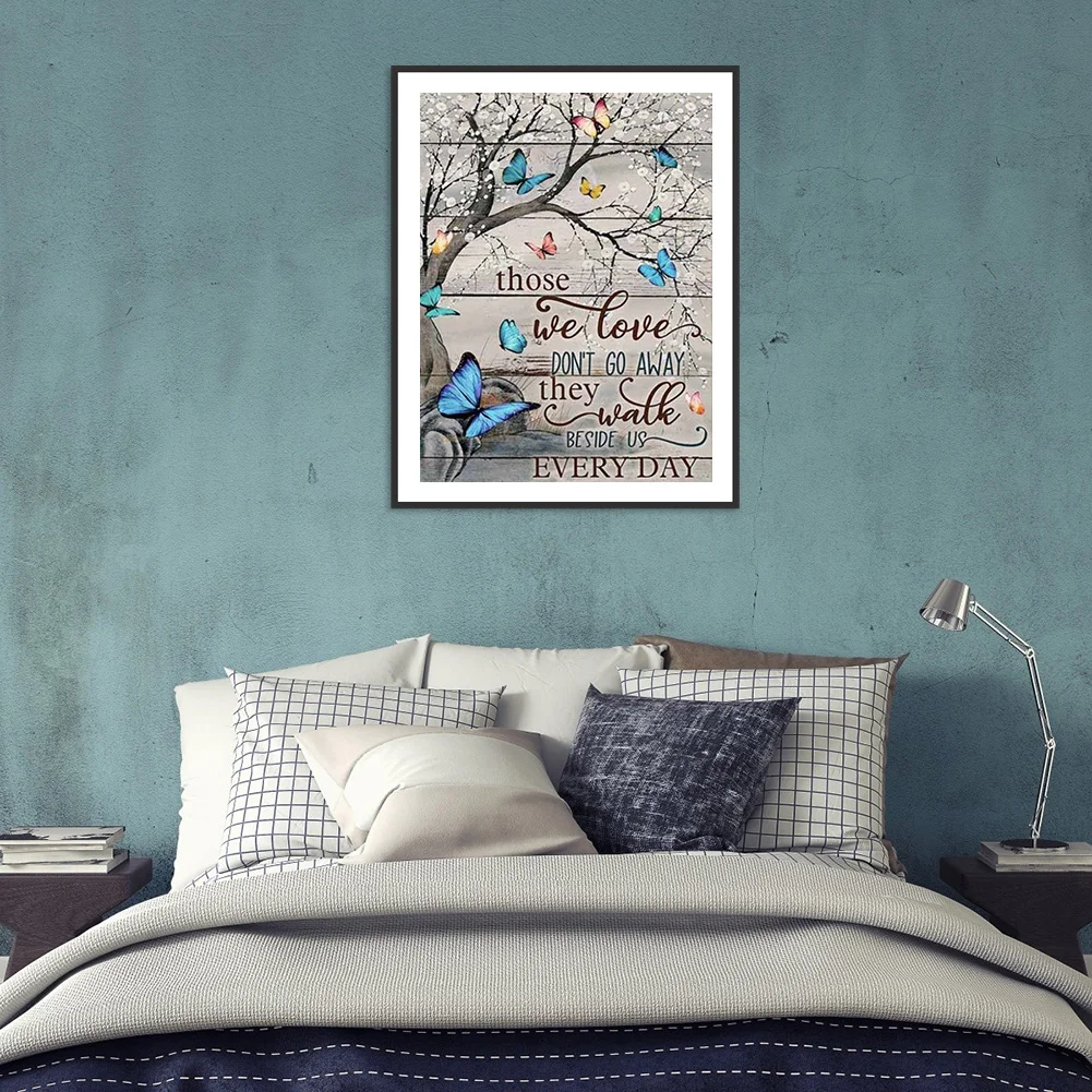 Diamond Painting - Full Round Drill - Butterfly Letters(40*50cm)