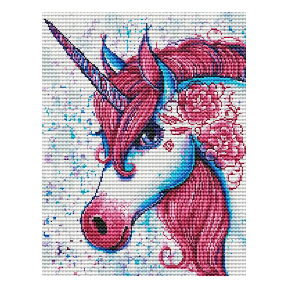 

Horn Horse - 11CT Stamped Cross Stitch - 50*40CM, 501 Original