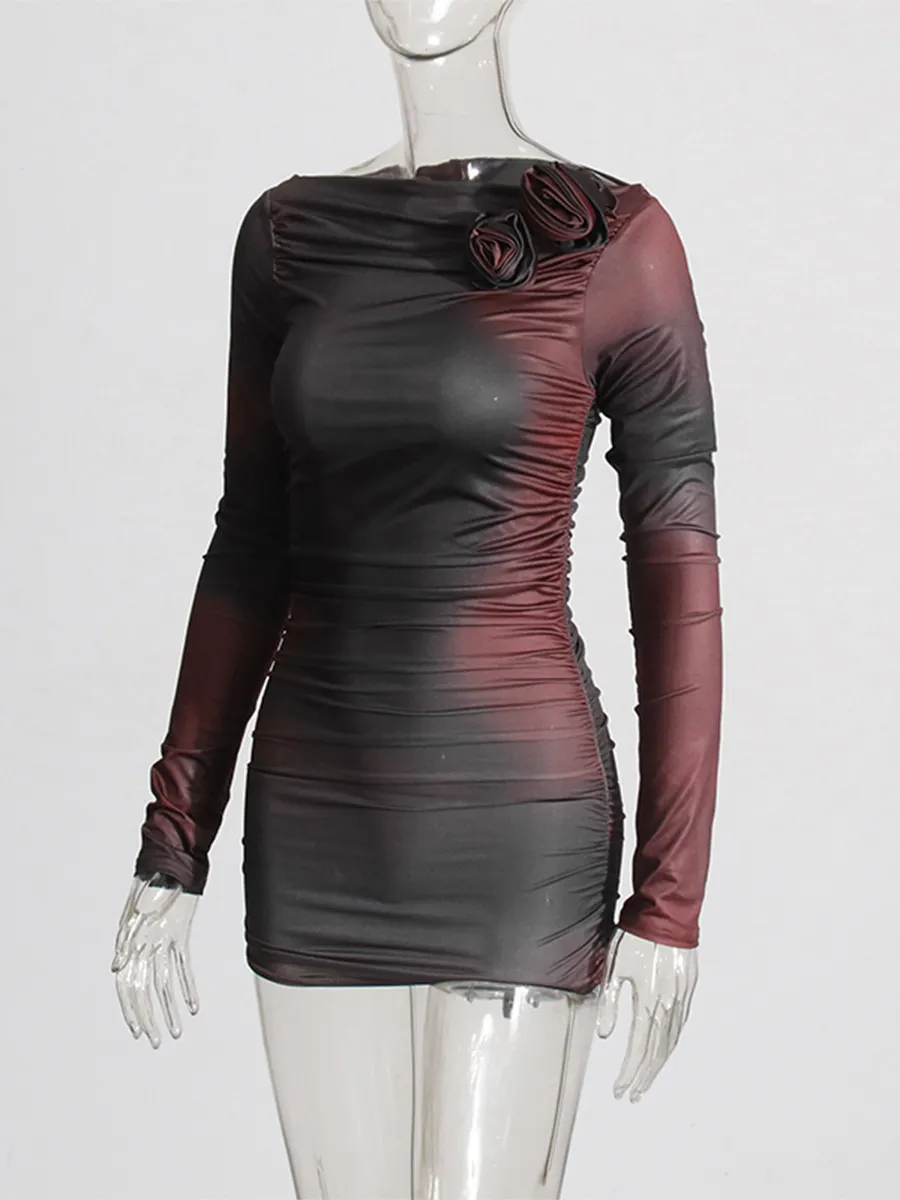 Brownm Yujie Style Dress Spring 2025 New Sexy Hottie Fashion Shoulder Brae Folding Short Dress Girl