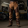 Men's Vintage Brown Leather And Suede Biker Pants by Inlyline