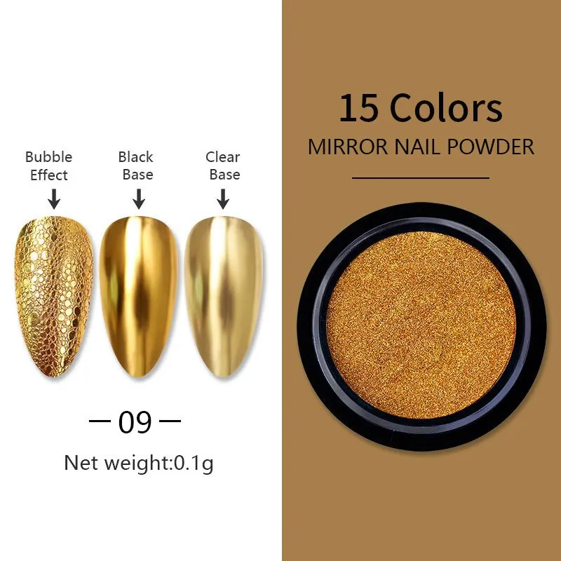 1 Box Gold Sliver Pink Mirror Nail Powder Glitter Sequins Nail Art Gel Polishing Chrome Flakes Pigment Dust Decorations