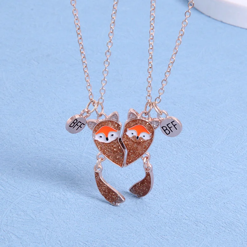 Fox necklace alloy drip oil necklace