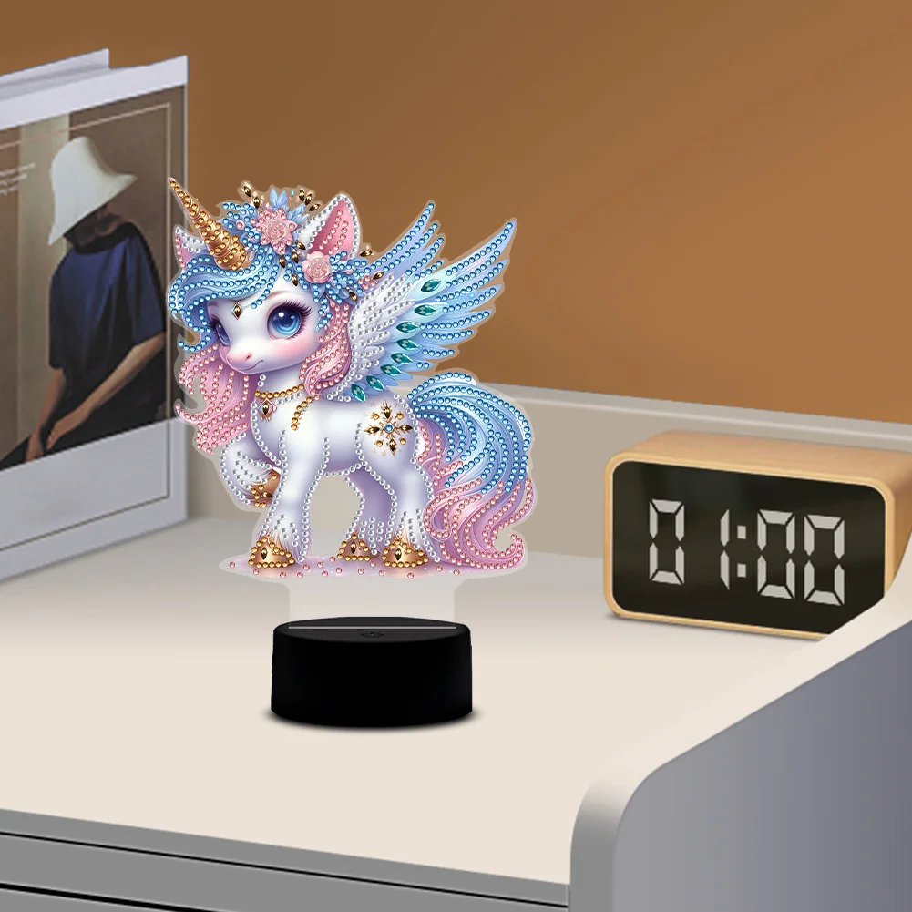 DIY Unicorn Diamond Painting Night Light Diamond Art Lamp Home Decoration 