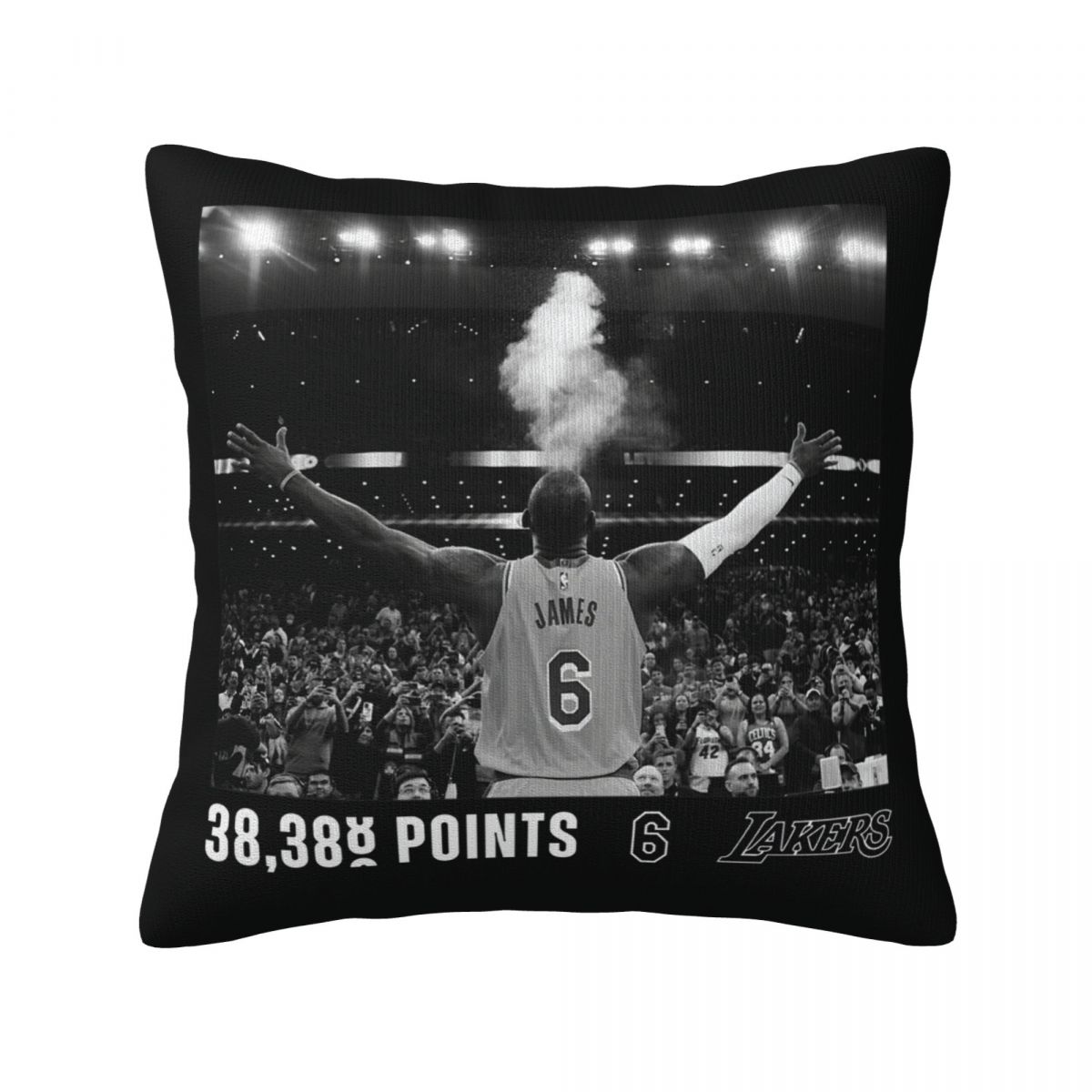 Los Angeles Lakers LeBron James NBA All-Time Scoring Record Chalk Throw Throw Pillow Covers 18x18