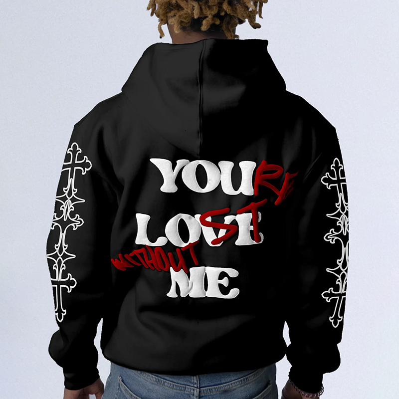 Your Lost Without Me Print Full Zip Hoodie