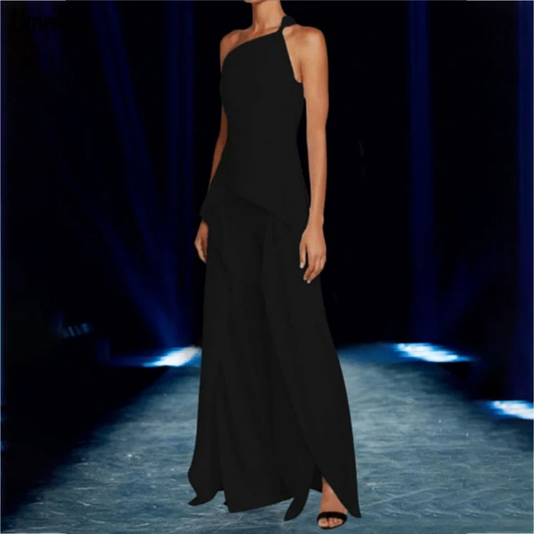 Fashion Solid Color Jumpsuit
