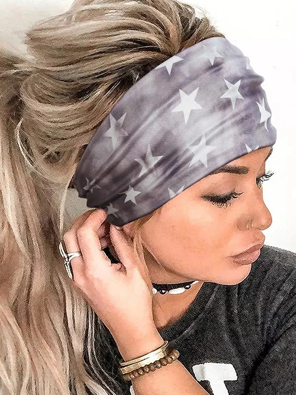 Stars Print Yoga Wide Headband