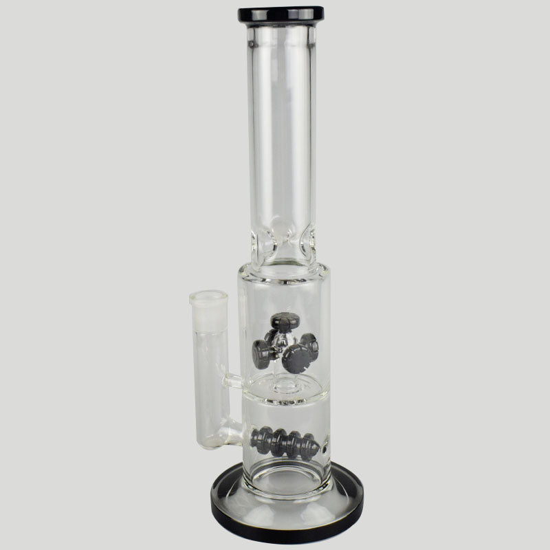 Thick Glass Bong with Two Perc 14.5" Height Good Quality