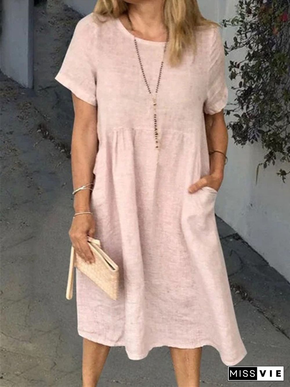 Pullover Ethnic Temperament Commuter Dress White Dresses