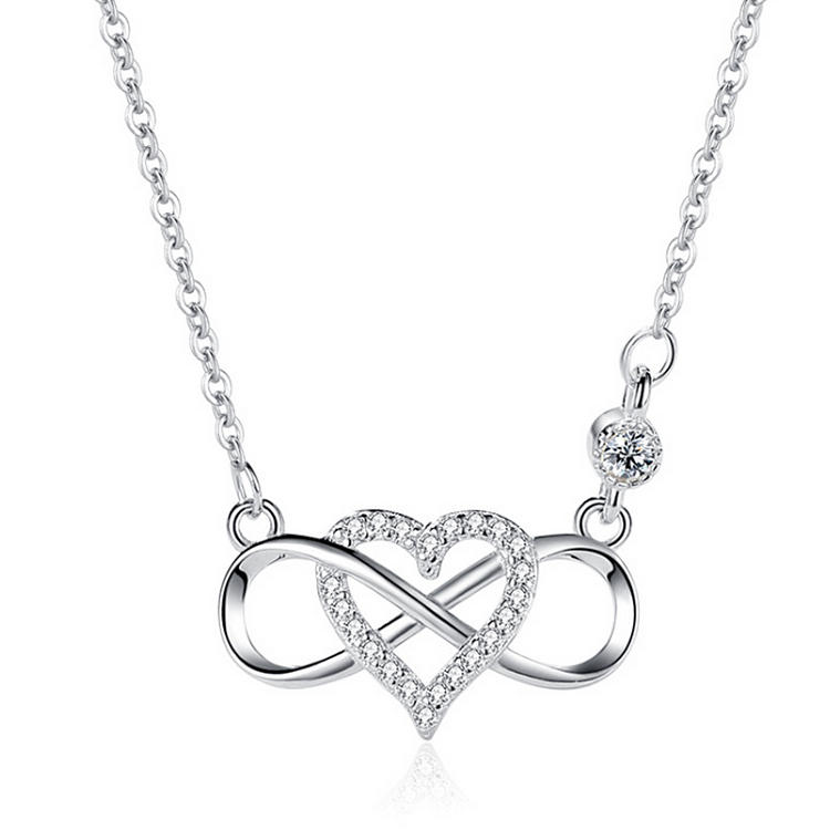 "Infinite Love" Infinity And Heart Sterling Silver Necklace