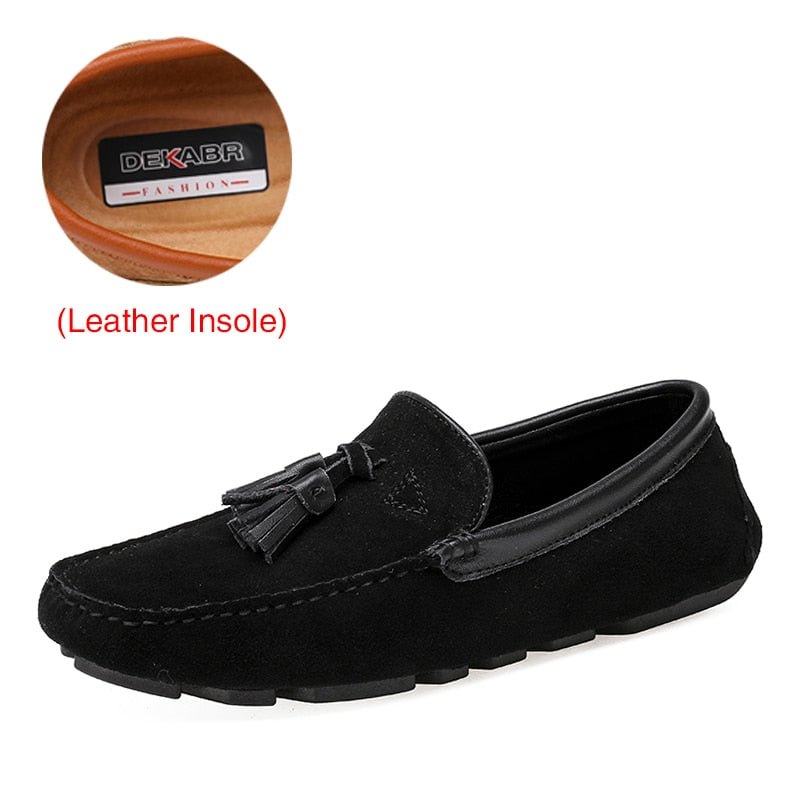 DEKABR Genuine Leather Men Shoes Spring Fashion Leather Men Loafers Flats New High Quality Casual Shoes For Men Driving Shoes