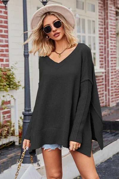 V-neck fashion knitwear sexy pullover sweater