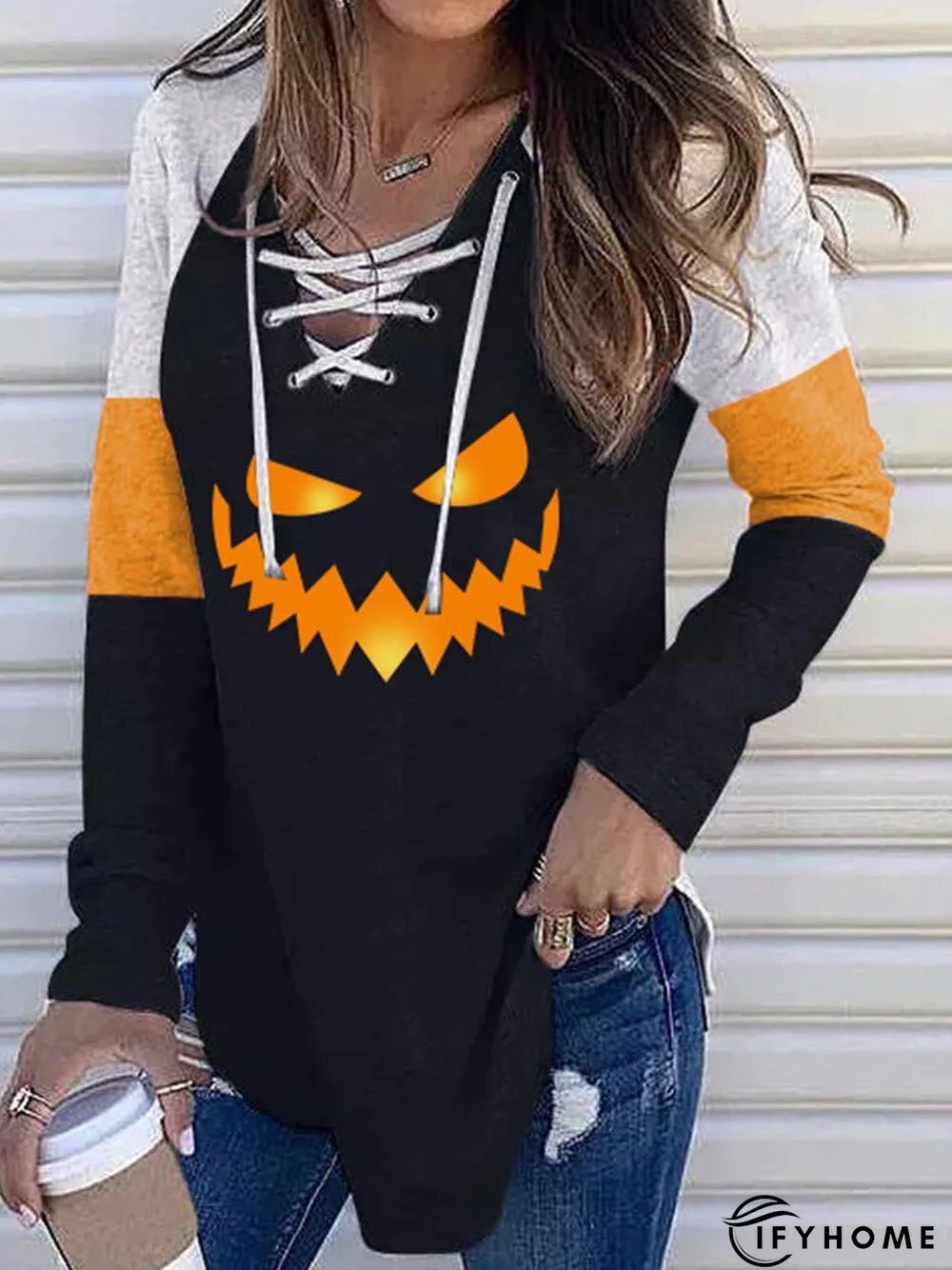 Halloween Cartoon Cotton Casual Top | IFYHOME