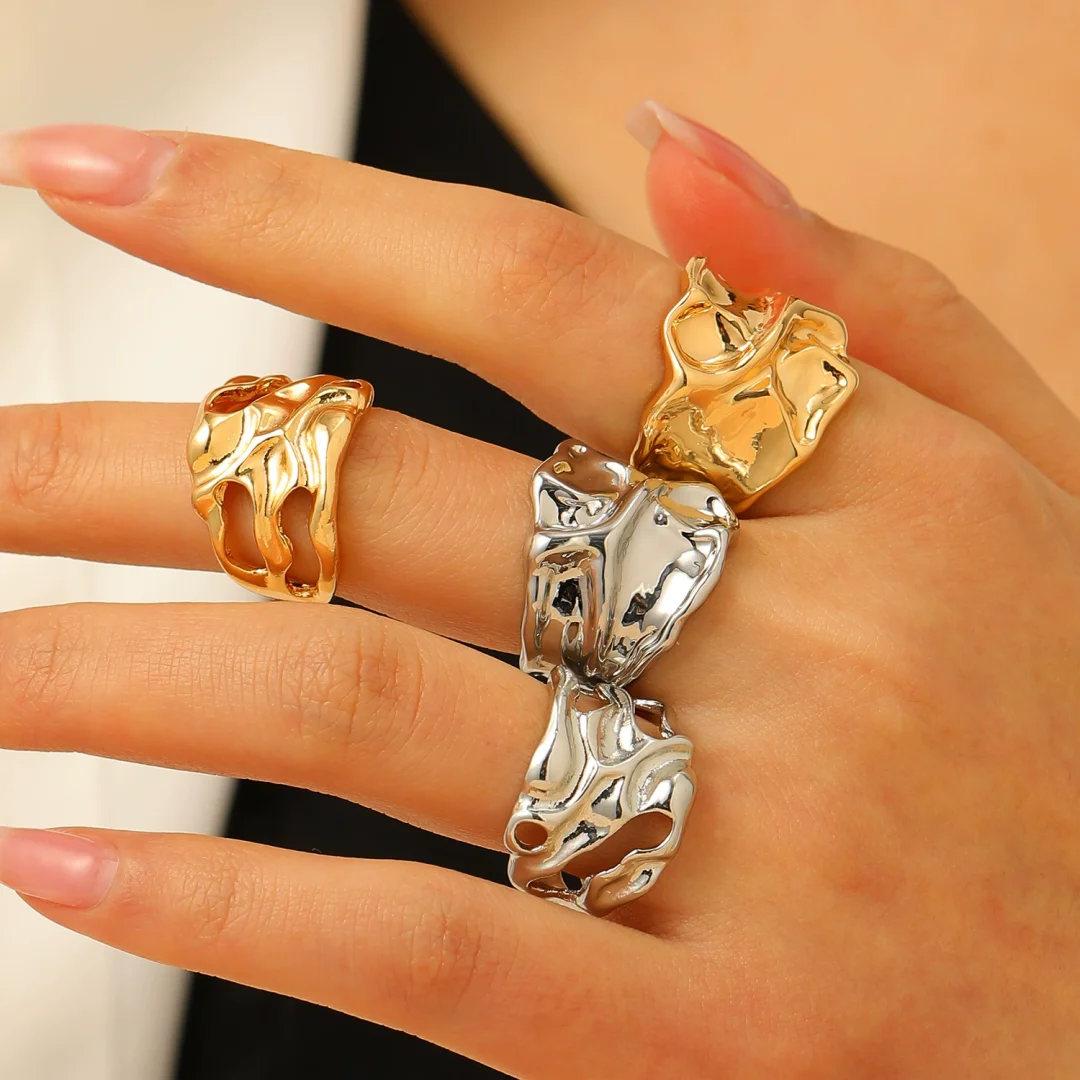 Open-ended gold-plated ring