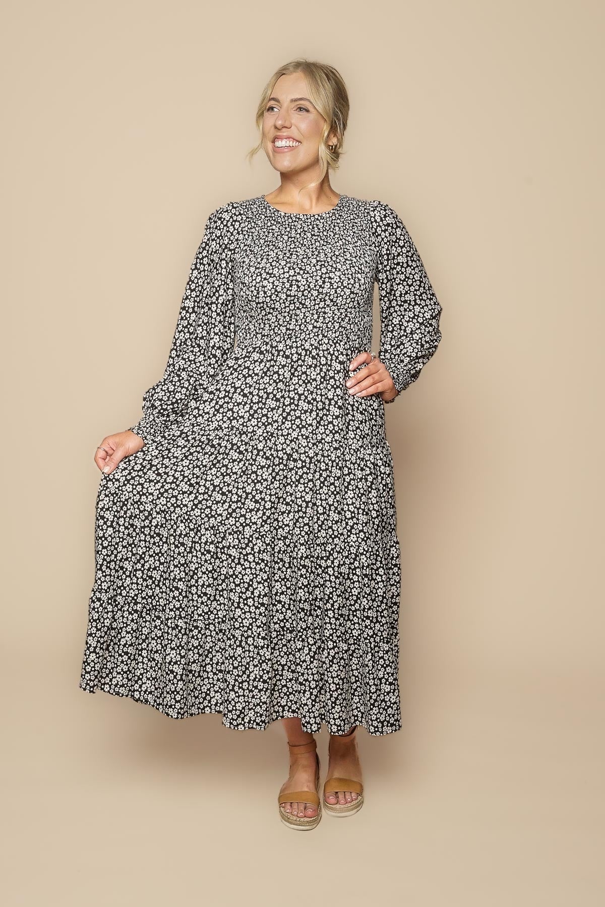 Kit Midi Dress in Black