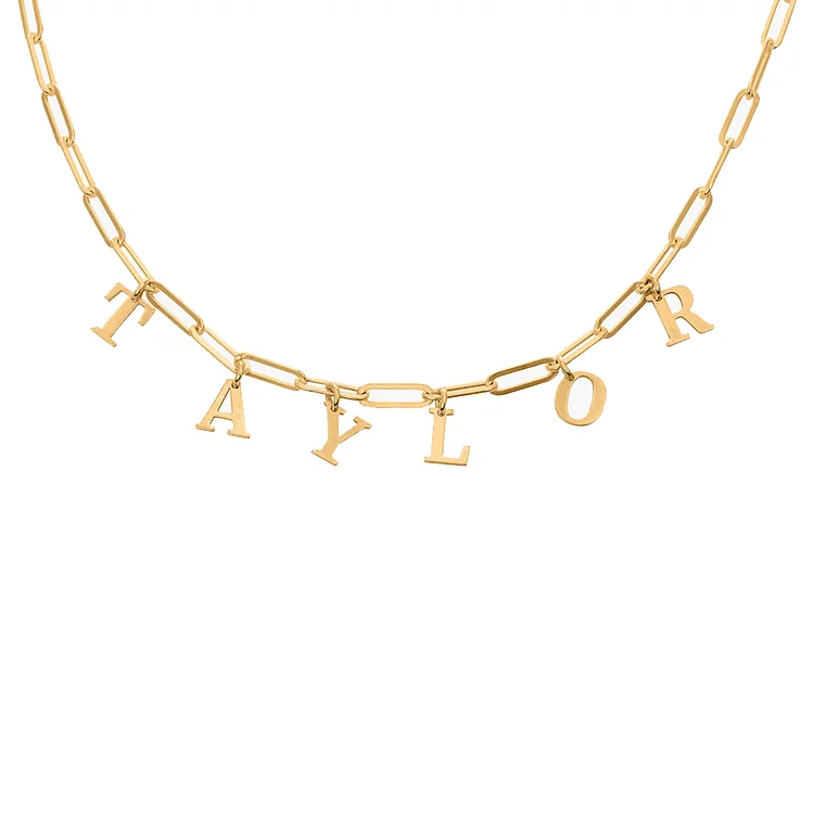 Personalized Initial Name Necklace Link Chain Letter Necklace