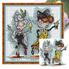Two Old Naughty Boys-14CT Stamped Cross Stitch 17*17cm/6.69*6.69in