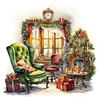 >SALE<5D DIY Full Round Drill Diamond Painting French Window Sofa Home Decor 30x30cm