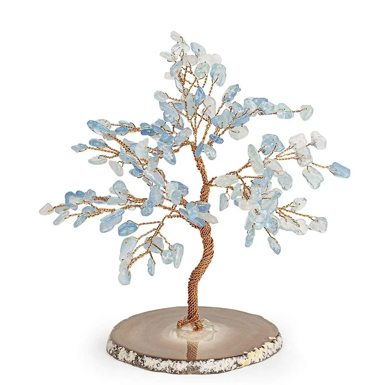 Relaxing Lullaby Feng Shui Aquamarine Stone Tree