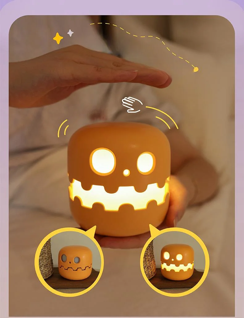 Pumpkin Night Light LED Stepless Dimming Children's Eye Protection Timing Sleeping Night Light Funny Halloween Gift