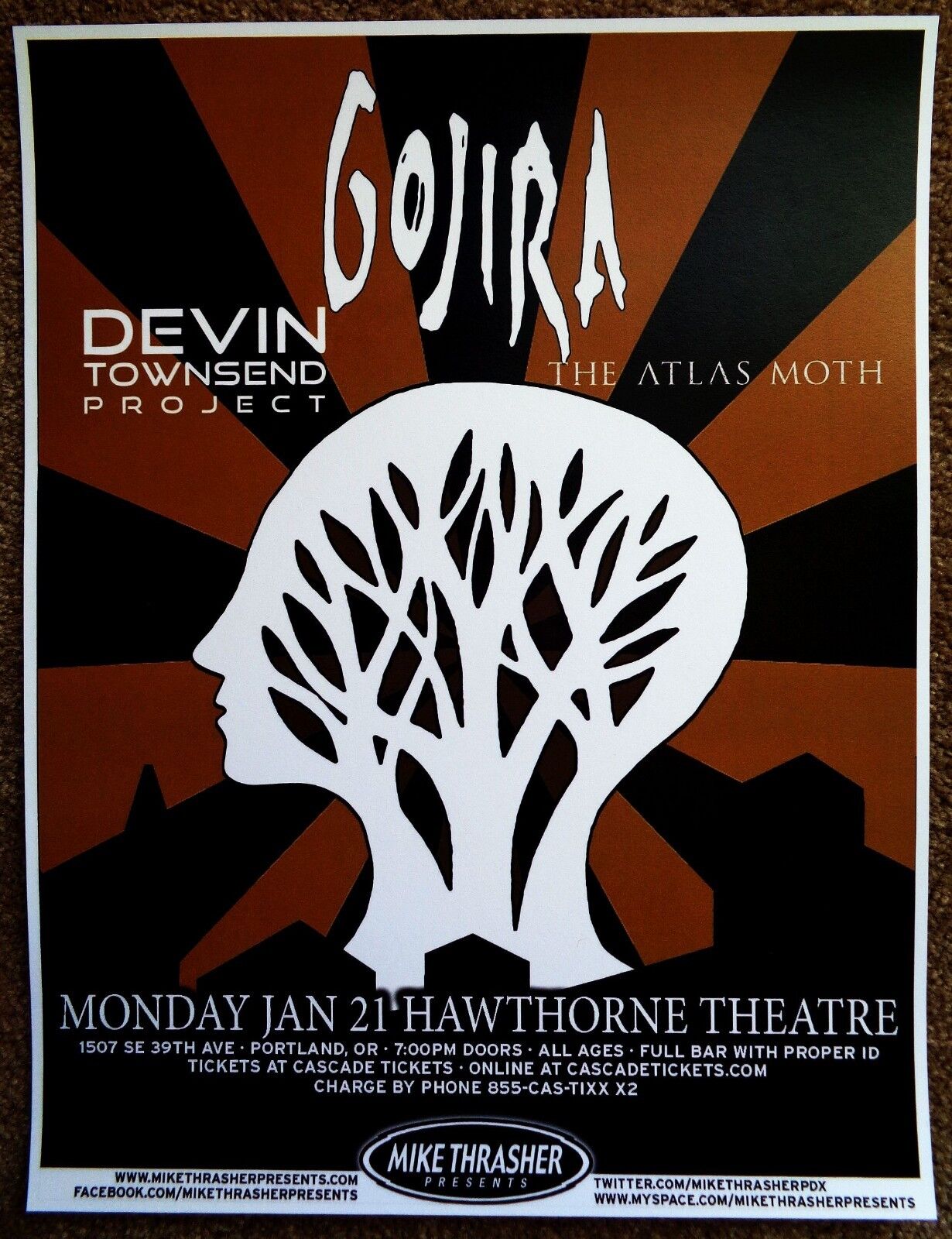 GOJIRA 2013 Gig POSTER Portland Oregon Concert