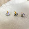Color-Changing Tapered Titanium Alloy F136 Earrings, Angel Bites Devil Stud