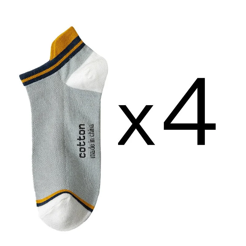 4 Pairs Men Cotton Socks Breathable Four Seasons Fashion Ankle Sock High Heel Wear Mesh Strong Elasticity Sweat funny street