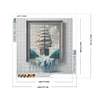 (40*40cm)Sailboat - Full Round Drill Diamond Painting