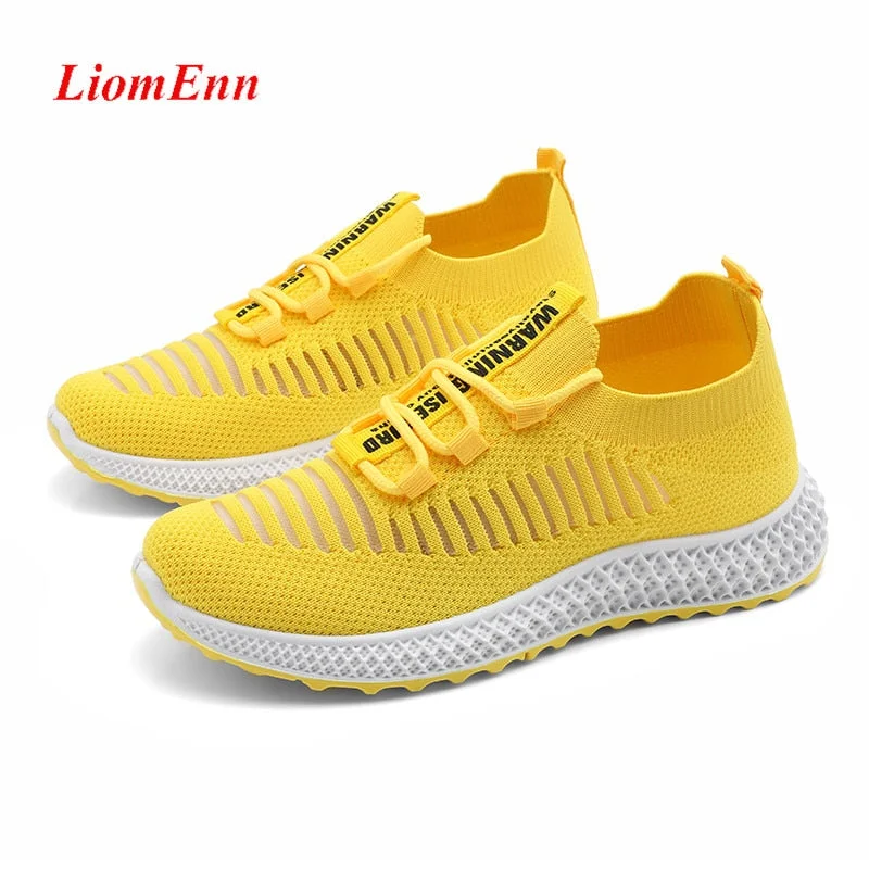 Summer Women's Sneakers 2021 Women's Running Sport Shoes Woman Pink Black Yellow Sneakers Tennis Trainers Vulcanize basket femme