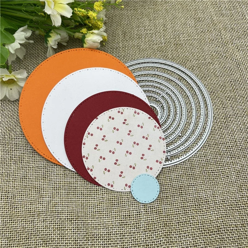 8pcs Circles Metal Cutting Dies Stencils for DIY Scrapbooking Decorative Embossing DIY Paper Cards