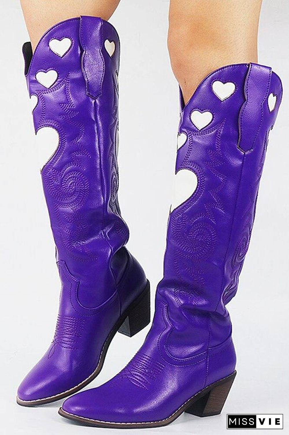 Heart Slip On Cowgirl Boots