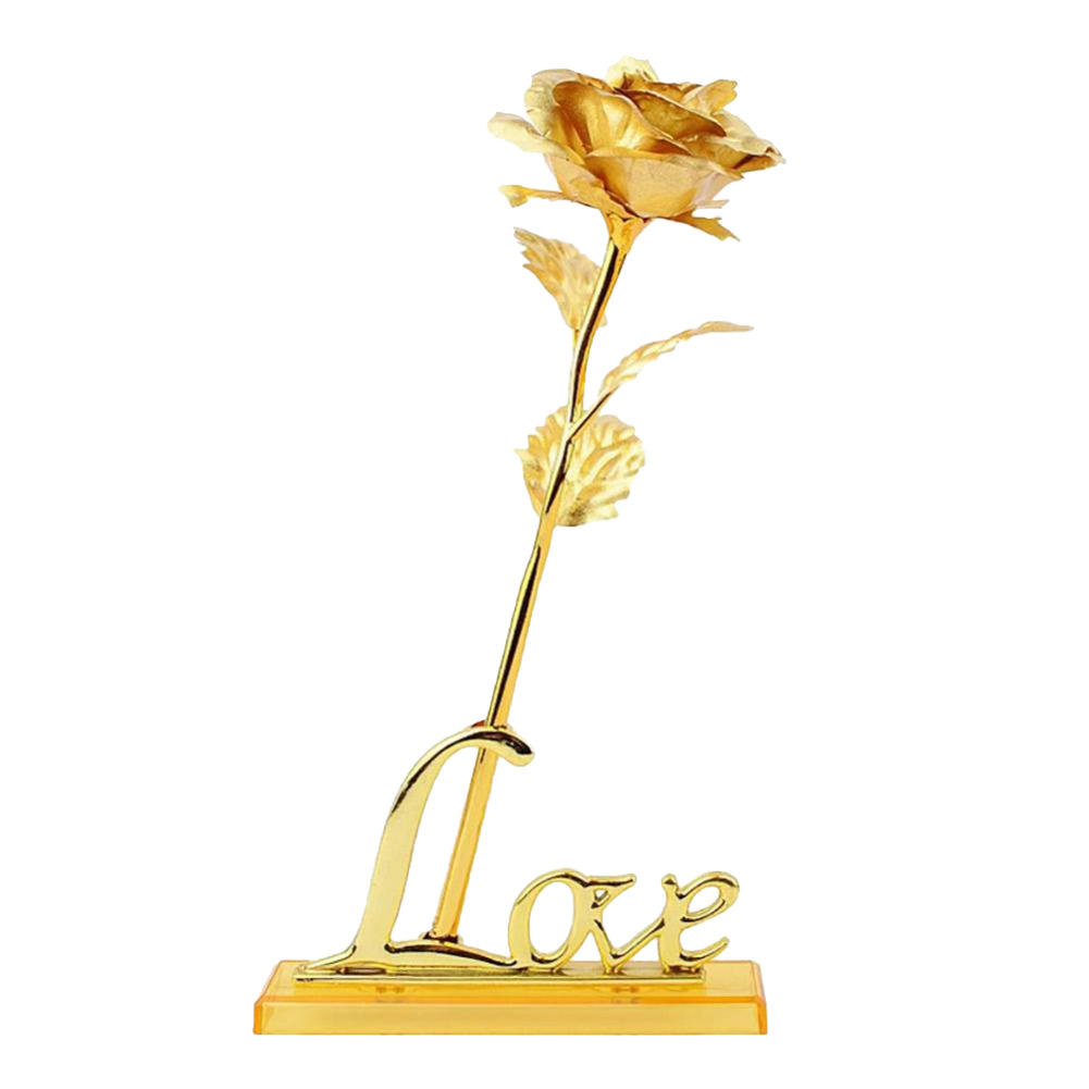 

Valentine Day Gift Gold Foil External Rose Lighting Rose Love Base (Gold, 501 Original