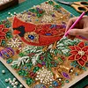 Christmas DIY Special Shape Diamond Painting Pearl Art With Inner Frame Kit 25x25cm(Christmas Cardinal)
