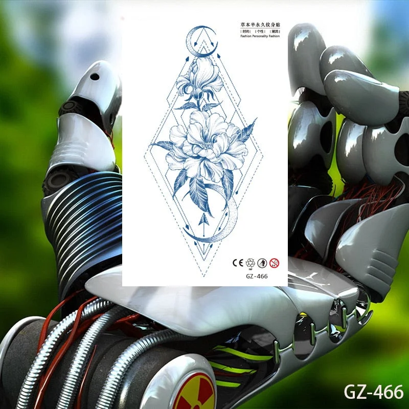 Drop Shipping Temporary Tattoo Stickers Sexy Flowers Juice Ink Lasting Girl Arm Neck Back Waist Buttocks Fake Tatoo Hot Sale DIY