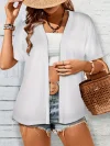 Vibrant Solid Color Open Front Cardigan - Soft, Versatile, Short Sleeve, Perfect for Spring & Summer - Women's Essential Clothing for Everyday Wear