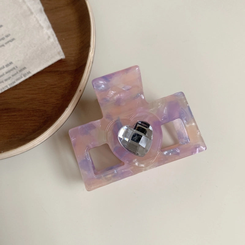 Elegant Minimalist Women’s Heart Shape Acetic Acid Sheets Hair Claws