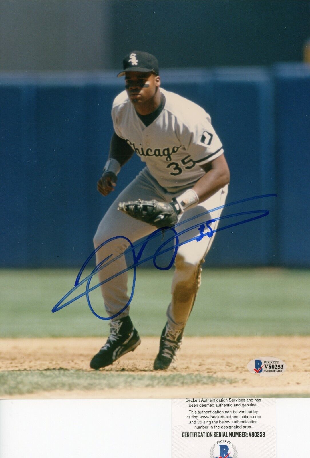 Frank Thomas HOF 500 HRs Signed Autographed 8x10 Picture Photo Poster painting Beckett BAS