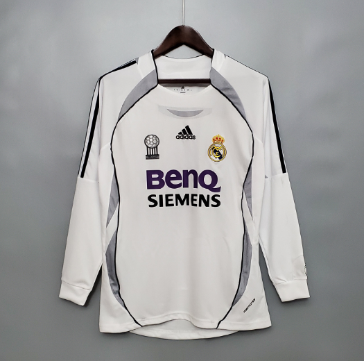Retro 2006/2007 Real Madrid Home Long Sleeve Football Shirt Thai Quality