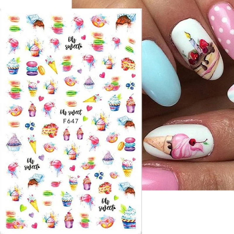 1PC Black White Leaves Flower 3D Nail Stickers Tropical Plants Mandala Leaf Geometry Transfer Decals Nail Art Decorations-Nail Inspo