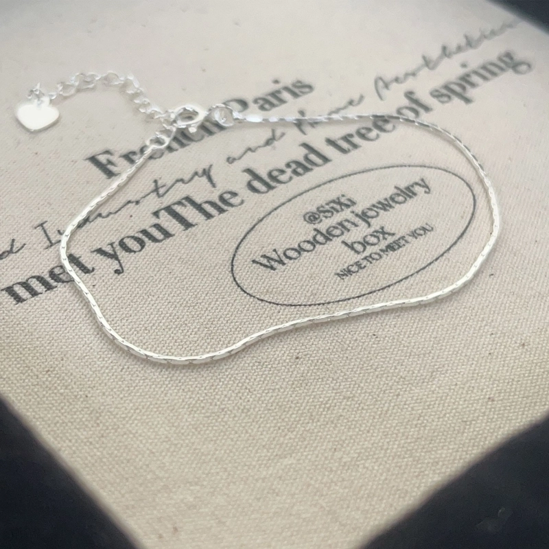 925 Sterling Silver Ball Chain Snake Chain Bracelets Elegant Minimalist