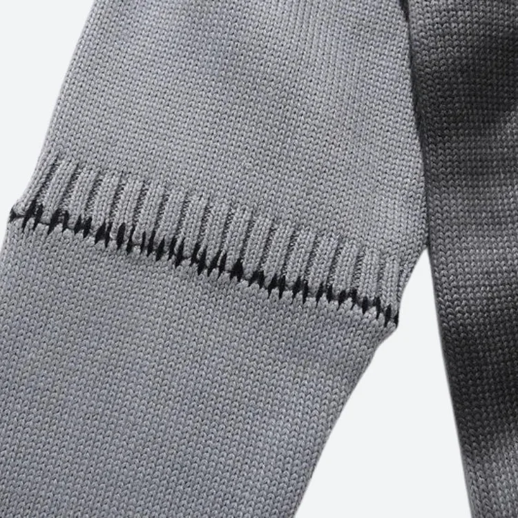 Brownm Spray Paint Distressed Knitted Sweater