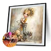 Mädchen 5d DIY Quadrat Vollbohrer Diamantmalerei Kit Home Office Wanddekoration45x45cm