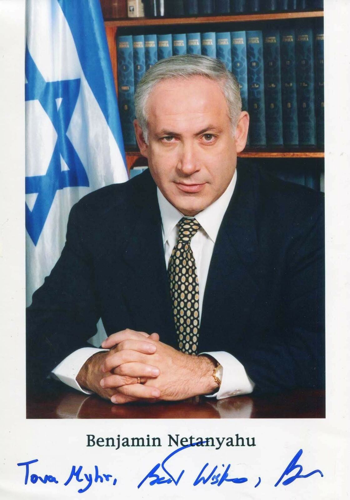 Benjamin Netanyahu ISRAELI POLITICIAN autograph, signed Photo Poster painting