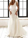 White Color Sequined Bandeau Wedding Maxi Dress
