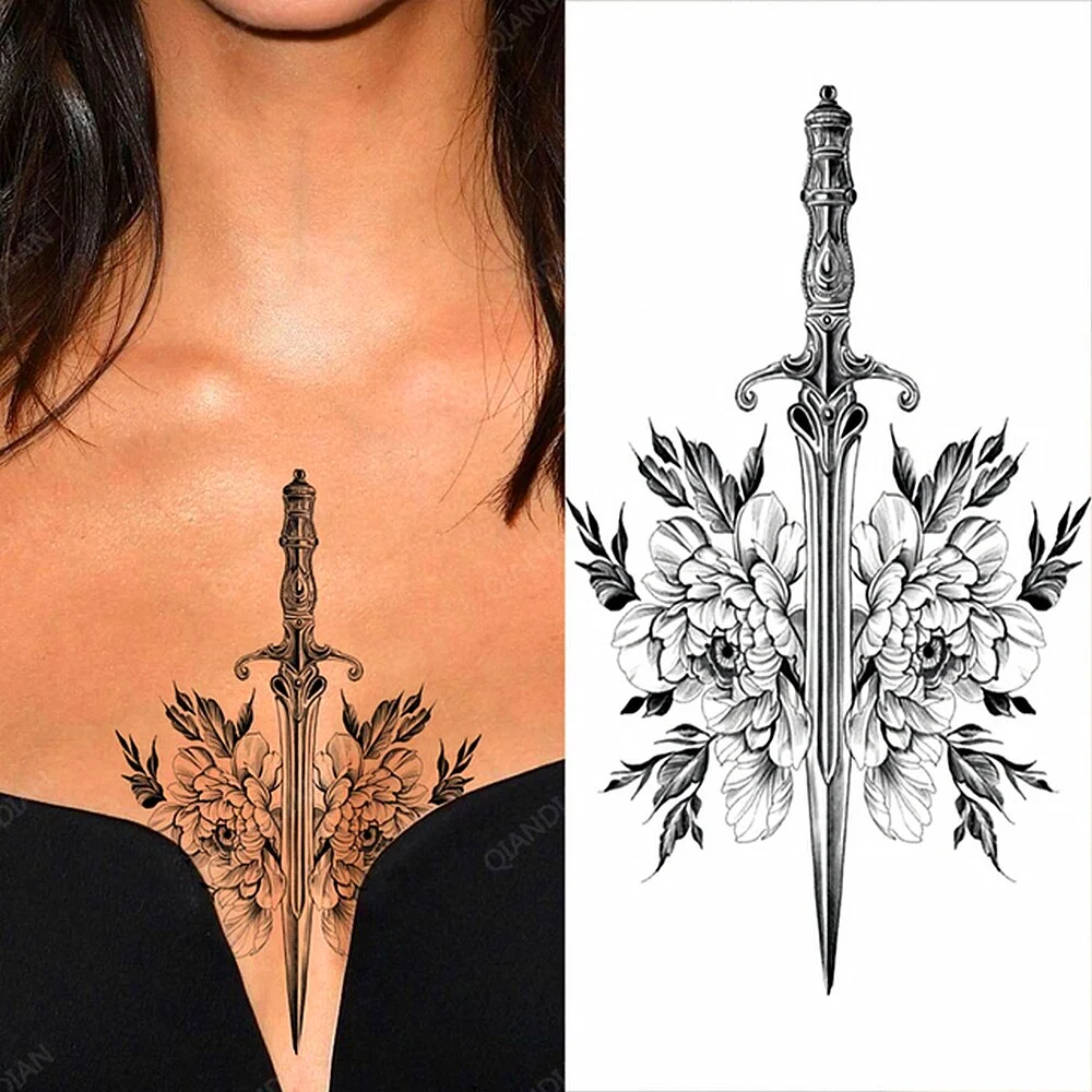 Arm Temporary Tattoo Tiger Flower Lion Rose Wing Wolf Mountain Dolphin Body Chest Leg Waterproof Sticker Tatoo Fashion Man Totem