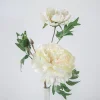 White Pink Purple Large 3 Heads Stem Peony Artificial Flower