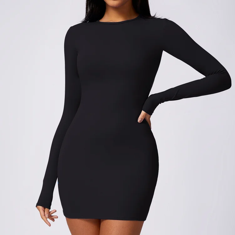 PASUXI New Fashion High Quality Female Fashion Lady Summer Long Sleeves One Piece Jumpsuit Backless Club Party Mini Dress Women huanwei